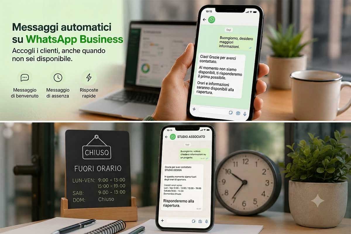 Esempio di messaggio di assenza su WhatsApp Business fuori orario